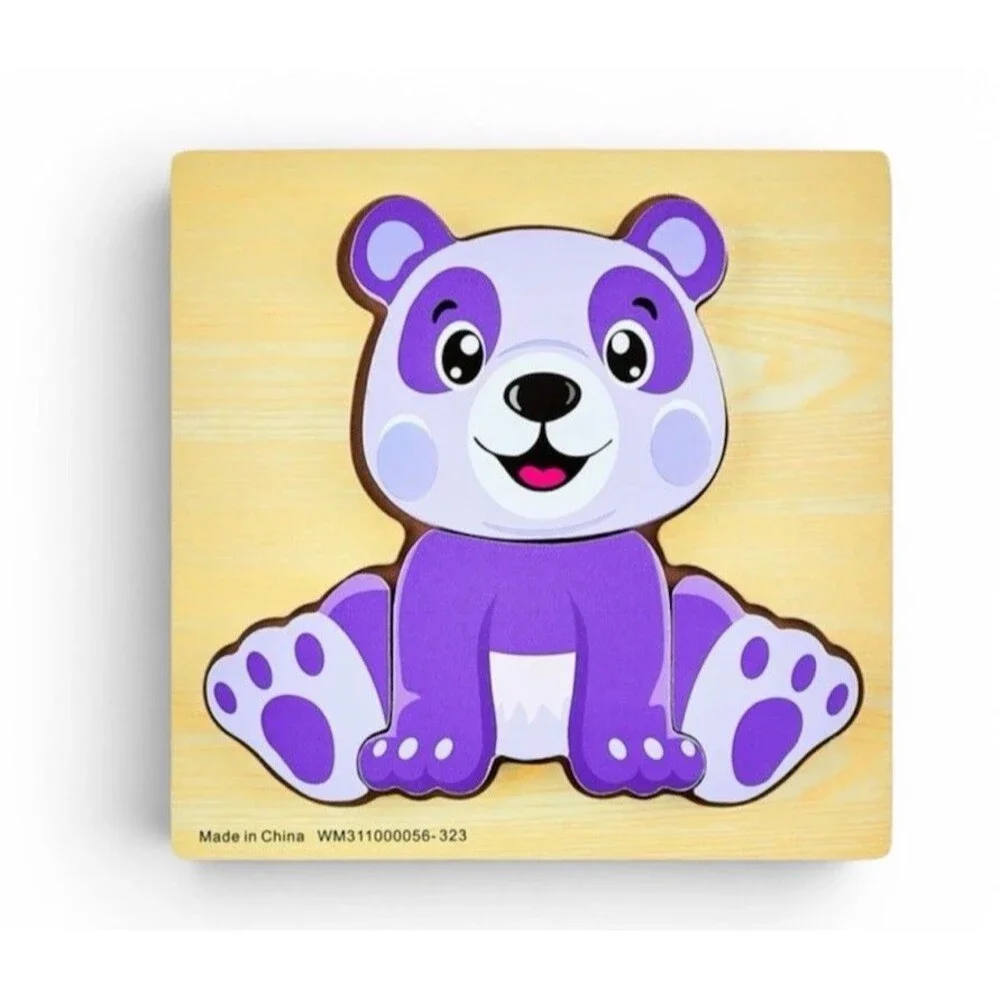 Spark Créate Imagine Wooden Walmart purple Panda Mini Puzzle Toodler Bear Jigsaw